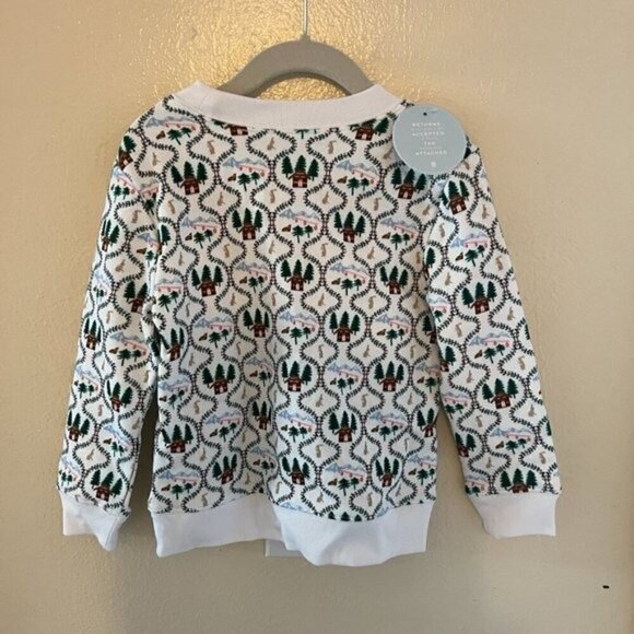 Hill House Kid The Tiny Teddy Sz 7/8 yrs Crewneck Ski Chalet Sweatshirt White - Picture 5 of 8